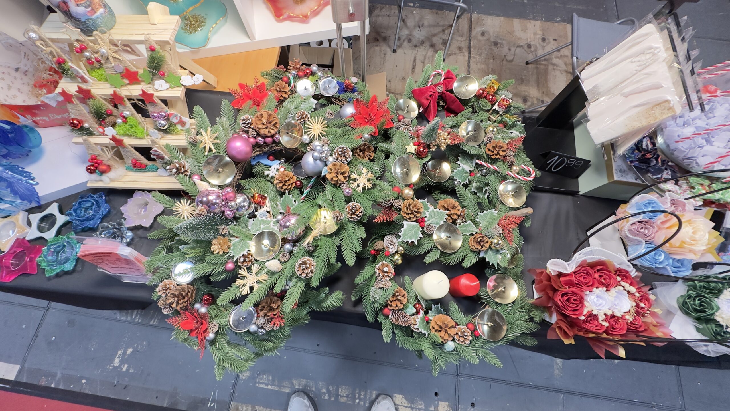 Handgemachter Adventskranz mit Kerzen – Bild 5
